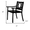 HomeRoots 24" Black Steel Geo Back Outdoor Arm Chair - 3 of 4