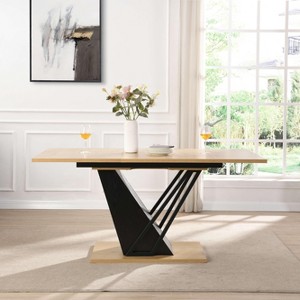 NicBex Modern Geometric Extendable Dining Table with Sturdy Base,Modern Rectangular Home Kitchen Table,Dining Room Furniture - 1 of 4