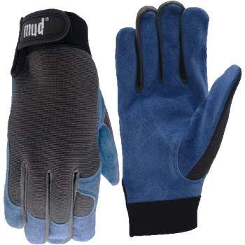 Mud Gloves  Women's Medium/Large Split Leather Blueberry High Dexterity Garden Glove