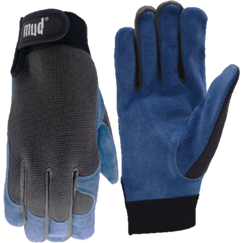 Mud Gloves  Women's Medium/Large Split Leather Blueberry High Dexterity Garden Glove, 1 of 2