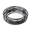HomeRoots Set of Two Black Round Metal And Mirrored Glass Vanity Trays - 4 of 4