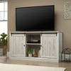 Sauder Barrister Lane Sliding Door TV Stand for TVs up to 60" White Plank: Mid-Century Modern Entertainment Center with Storage - 2 of 4