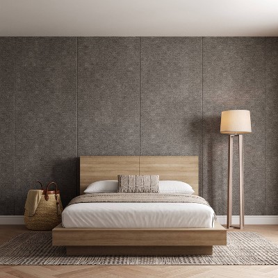 Queen Light Brown Wood Frame Platform Bed with Storage