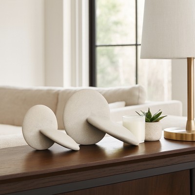 Decorative Abstract Object Statue Figurine for Home Decor - Minimalist Object for Shelf Decor, Office Accent, or Living Room Decoration - 11", White