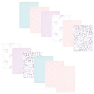 Luvable Friends Hudson Baby Flannel Burp Cloths 12pk Set - 1 of 2