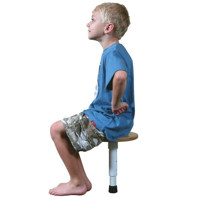 Abilitations Single Leg Round T-Stool, 10 to 14 Inch Adjustable Height Seat