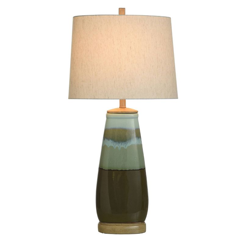 Millville Reactive Glaze Ceramic Table Lamp Brown/Green - StyleCraft, 6 of 12