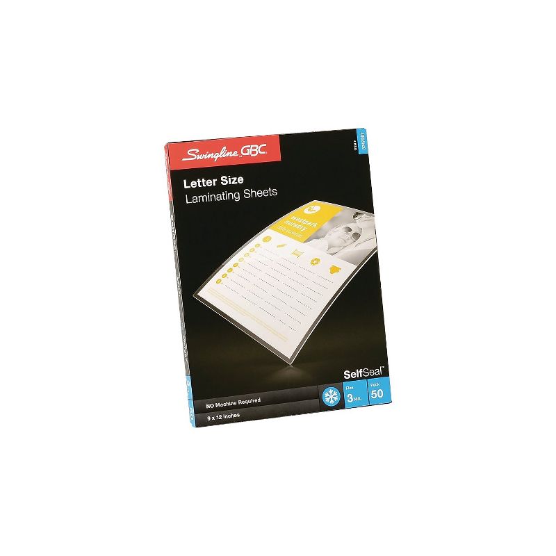 GBC SelfSeal Single-Sided Letter-Size Laminating Sheets 3 mil 9 x 12 3747307, 2 of 5