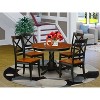 5 Piece Dining Set - Round Kitchen Table & 4 Chairs - Black Cherry Finish - 42 Inch Table - 2 of 4