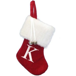 Kurt Adler Monogrammed “K” Miniature Christmas Stocking, 7" - 1 of 1