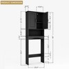 LOVMOR Over The Toilet Storage Cabinet with Adjustable Shelf and Double Doors, Free Standing Bathroom Cabinets Organizer Toilet Rack for Restroom - 3 of 4