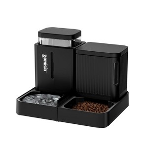 ZOMISIA Gravity Cat Feeder and Water Dispenser, 2 in 1 automatic pet feeder with 180 rotation, large capacity for small/medium dogs and cats - 1 of 4