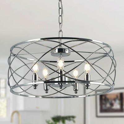 Bella Depot Metal Cage Chandelier Adjustable Dimmable Pendant Light for Hallway, Kitchen Island