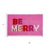 HomeRoots 17" X 29" Pink Red And White Christmas Outdoor Coir Door Mat - 3 of 4