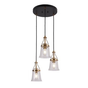 LNC Auisre Modern Kitchen Island Pendant Lights, Polisehd Gold with Seeded Glass Shade,1/3Light,5.5in/15.5in - 1 of 4