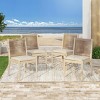 Outdoor Acacia Wood Dining Chair Set of 2 with Cushion,Modern Patio Dining Chair for Poolside,Garden - 4 of 4