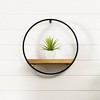 Melrose Wood Circle Shelf in Metal Frame 17.5"D - 2 of 3