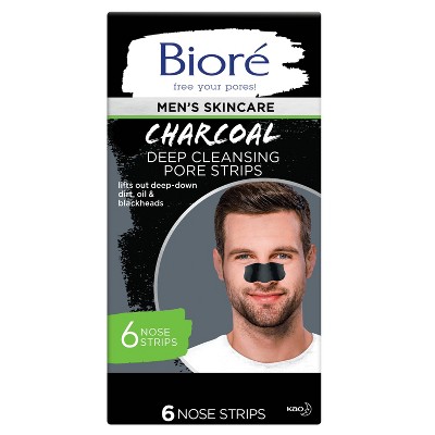 Biore Men's Charcoal Deep Cleansing Pore Strips - 6ct