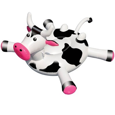 Swimline LOL 90268 Swimming Pool Kids Giant Rideable On Cow Inflatable Float Toy