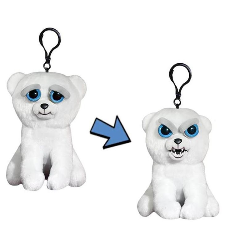 William Mark Corp Feisty Pets 4" Plush Keychain: Karl the Snarl Polar Bear, 1 of 2