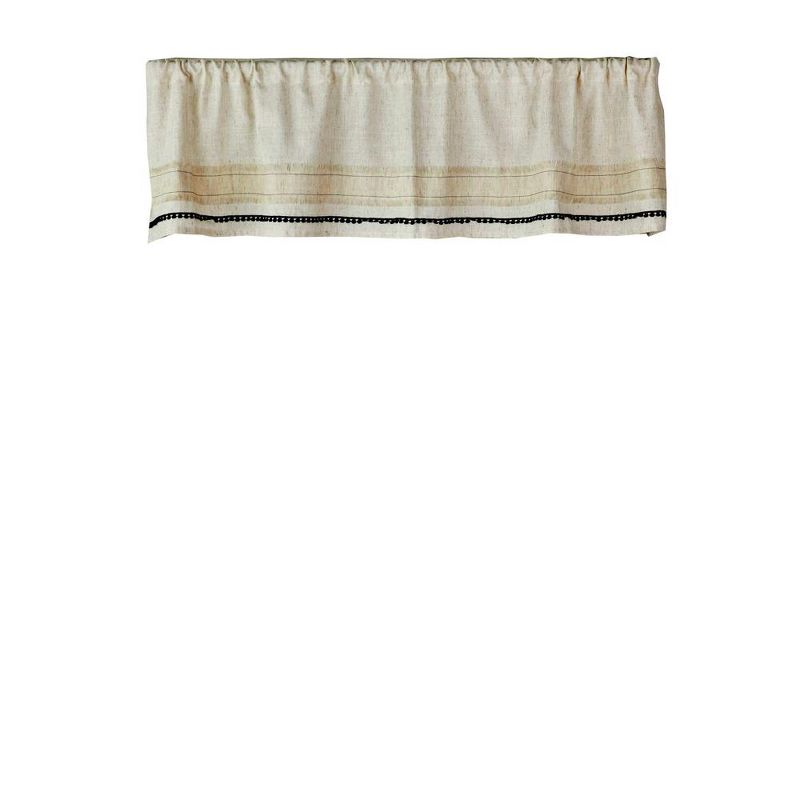Subtle Stripe Polyester 1.5" Rod Pocket Valance 56" x 13" Linen by SKL Home, 1 of 6