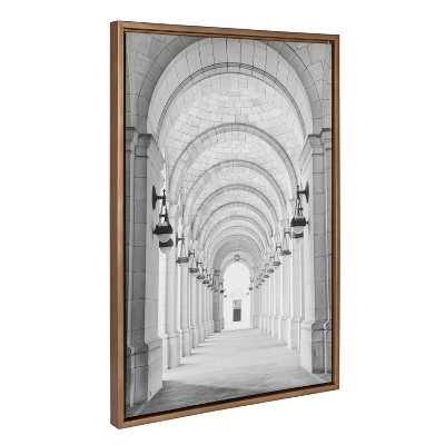 Union Station Black and White Framed Canvas Print, 23x33