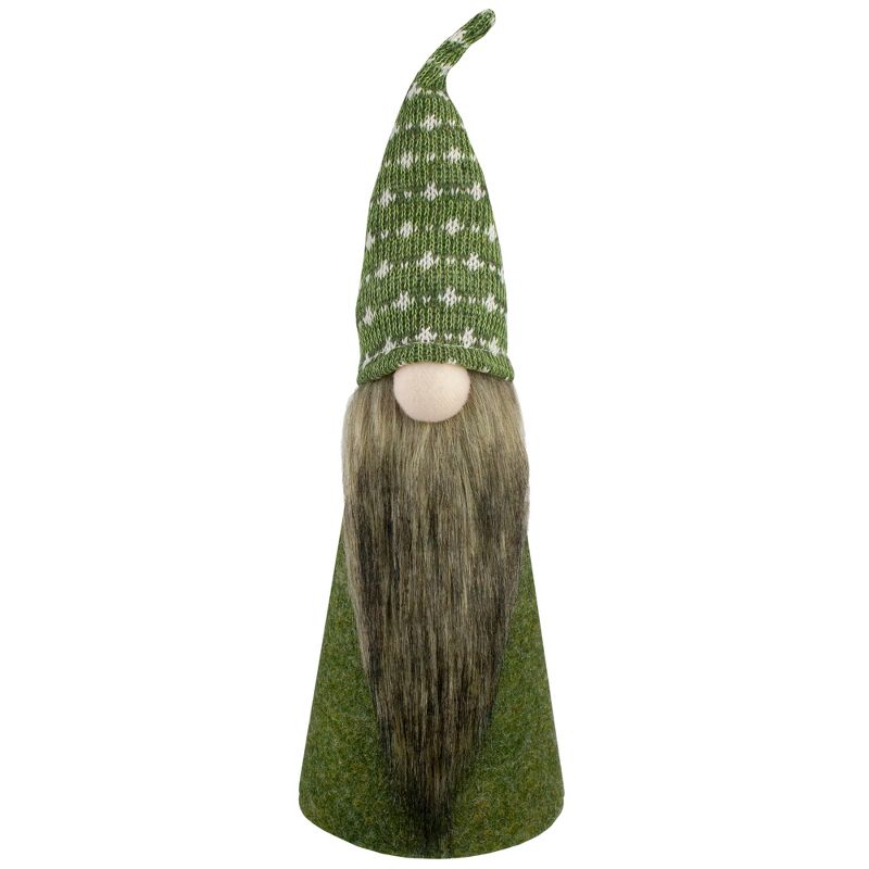 Northlight 14" Green and White Cone Gnome Christmas Tabletop Decor, 1 of 5