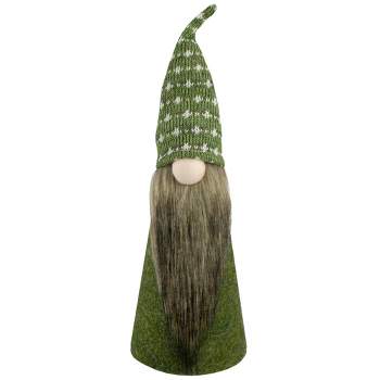 Northlight 14" Green and White Cone Gnome Christmas Tabletop Decor