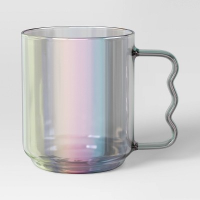 15.22oz Glass Mug Iridescent - Room Essentials™: Dishwasher-Safe Drinkware for Hot or Cold Beverages