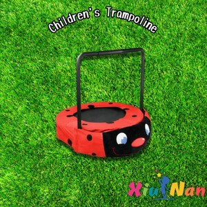 Hachikiko Black & Red Ladybug Foldable Kids Trampoline - Indoor/Outdoor Bouncer for Ages 3-7, Safe Iron Frame - 1 of 4