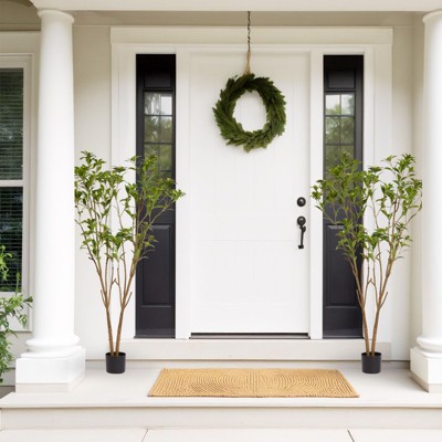 NicBex UV-Resistant Faux Tropical Tree, Curved Branches Artificial Plant, Resort-Style Floor Decor, Fake Plants for Garden Door Decor