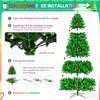 Artificial Christmas Tree, Unlit Premium Spruce Xmas Tree with 2576 Mixed PE PVC Tips, Hinged Design, Easy Assembly, Foldable Metal Stand, Green - 3 of 4
