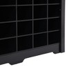 Modern 24 Shoe Cubby Console,Freestanding Shoe Cabinet Storage,Wooden Shoe Rack Organizer with Curved Base for Entryway Hallway Living Room Black - 4 of 4