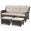 UPTIOT 73'' Polyethylene (PE) Wicker Outdoor Patio Sectional - 3 of 4