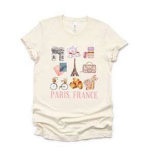 Simply Sage Market Women's Paris Travel Collage Short Sleeve Graphic Tee - 1 of 4