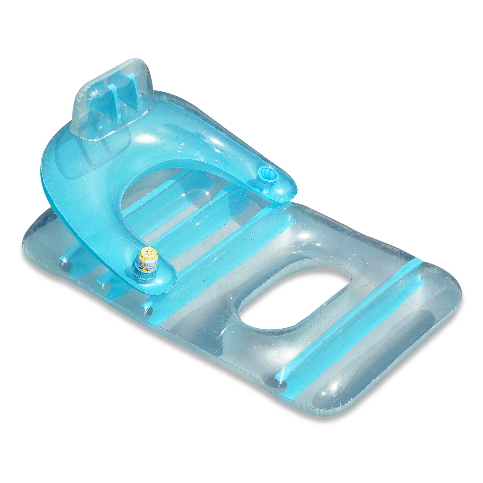 Swim Central 66" Inflatable Light Blue and Clear Classic Swimming Pool Lounge Chair