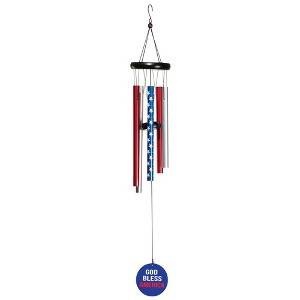 Dicksons God Bless Our America Red White 35 inch Aluminum Wind Chime Noisemaker - 1 of 2