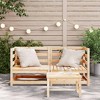 vidaXL Patio Sofas Corner Loveseat Couch 2 Pcs Outdoor Furniture - Solid Pine Wood, Weather-Resistant, Modular Design for Garden, Terrace, or Patio - 3 of 4