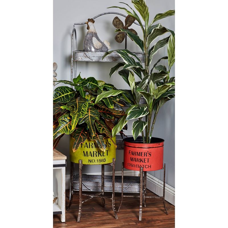 Set of 3 Farmhouse Iron Planters with Stands - Olivia &#38; May, 3 of 20