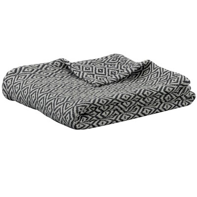 Split P Diamond Throw - Charcoal/Natural - 60''L