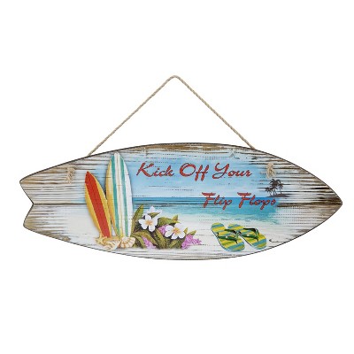 Beachcombers Surf Flip Flops Sign 23.5 x 9 x 0.25 Inches.