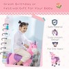 Whisen Kids’ Plush Ride-On Unicorn with Padded Seat and Rolling Wheels, Riding-on Rocking Toy Gift for 3-6 Years Old - Pink - 4 of 4