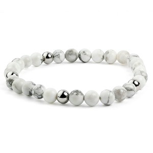 ELYA Women's White Turquoise Beaded Stainless Steel Bracelet - 1 of 3