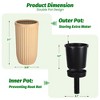 Modern Self Watering Pots for Indoor Outdoor Plants, Large Flower Pot with Water Monitoring Device and Hidden Wheels, Garden Pot - 2 of 4