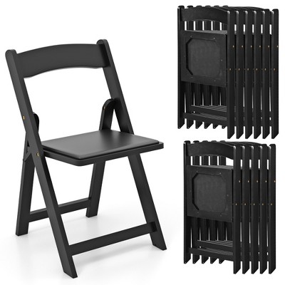 Tangkula Set of 12 Dining Chairs w/ Rubber Wood Legs & Padded Seat for Home Office Events Black