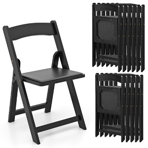 Tangkula Set of 12 Dining Chairs w/ Rubber Wood Legs & Padded Seat for Home Office Events Black - 1 of 4