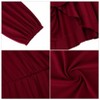YESFASHION  Women's Casual T Shirt Dress 2025 Summer Long Sleeve Swing Dresses Puff Sleeve V-Neck Ruffles Pleated Party Dress - 4 of 4