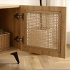 Rattan TV Stand with Open Shelves and Doors for 55 Inch TV - Farmhouse Media Console Table for Living Room - 4 of 4