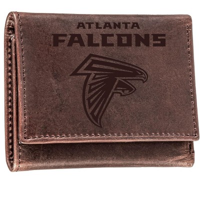 Evergreen NFL Atlanta Falcons Brown Leather Trifold Wallet Officially Licensed with Gift Box