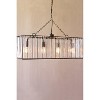 Rectangle Pendant Light With Glass Chimes 12"H, Gray Gunmetal Glass/Metal By Kalalou - 2 of 3